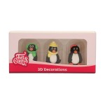 FunCakes 3D Penguin Sugar Decoration, 3 pcs