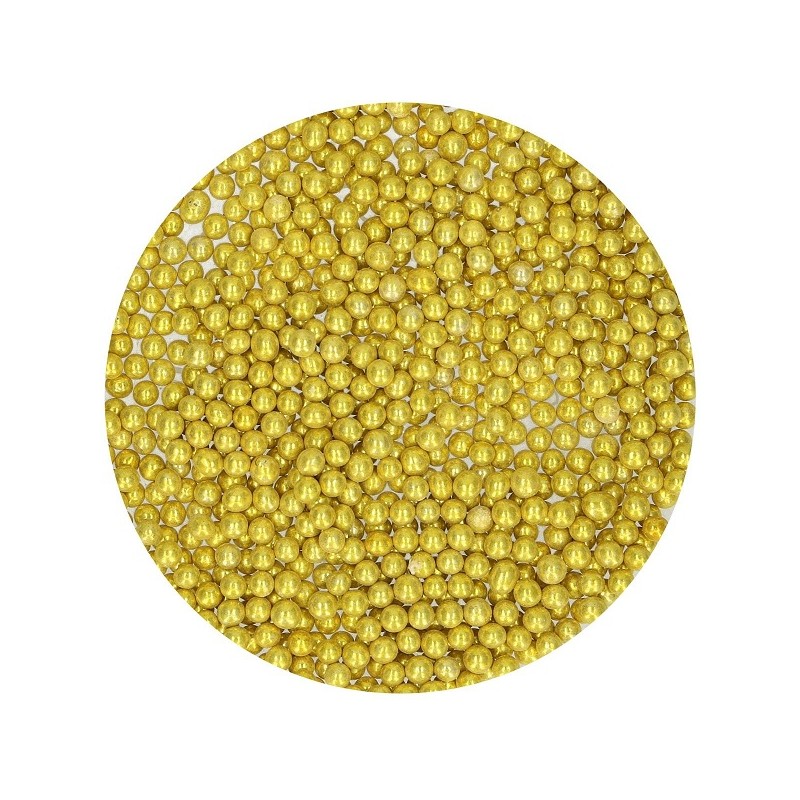 FunCakes 4mm Sugar Pearls Metallic Gold, 80g