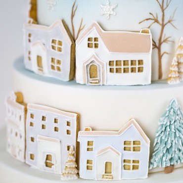 Karen Davies Silicone Mould Winter Village - KD804 Silicone Mould Houses & Church