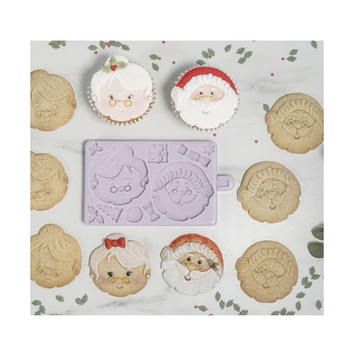 Christmas Silicone Mould Mr & Mrs Claus Karen Davies Sugarcraft Mould KD985 Christmas Silicone Mould Mr & Mrs Claus Karen Davies Sugarcraft Mould KD985