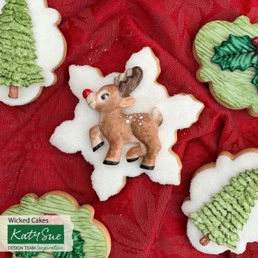 Rudolph Reindeer Sugarcraft Mould - Katy Sue Reindeer Silicone Mould