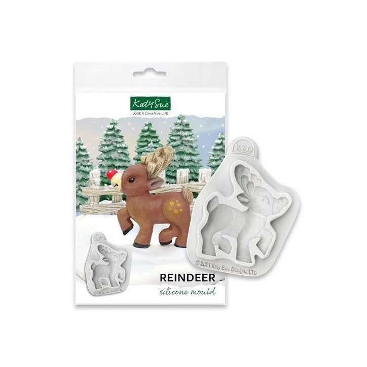 Rudolph Reindeer Sugarcraft Mould - Katy Sue Reindeer Silicone Mould