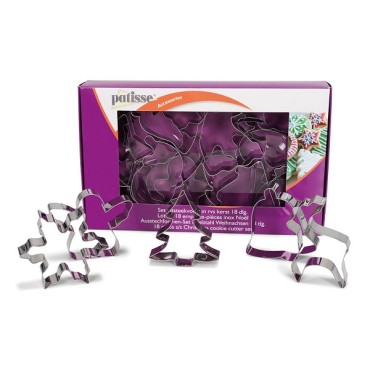 Christmas Cookie Cutter Set 18-pcs - Patisse Xmas Cookie Cutter Gift Set