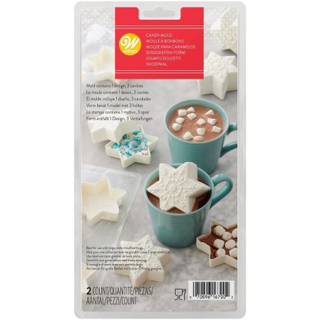 Hot Chocolate Bomb Mold Snowflake - Wilton 3D Candy Mold Hot Chocolate Snowflake 03-0-0127