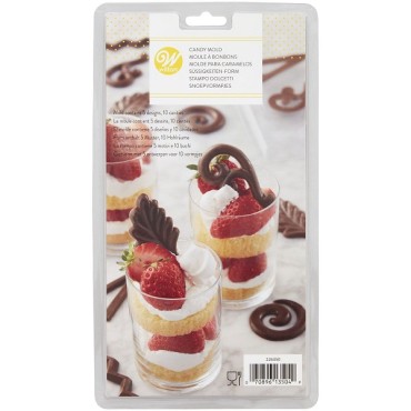 Schoko & Dekor Form Ornamente - Schokoplättchen Giessform - Candy Form Dessert Accents