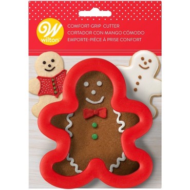 10cm Lebkuchenmann Ausstecher Comfort Grip - Wilton Gingerbread Boy Ausstechform 02-0-0414