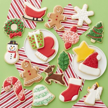 Christmas Cookie Gift Set 18-piece - Wilton Holdiay Cookie Cutter Set 02-0-0423