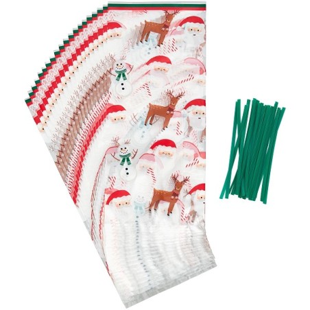 Wilton Treat Bags Santa / Snowman / Reindeer pk/20