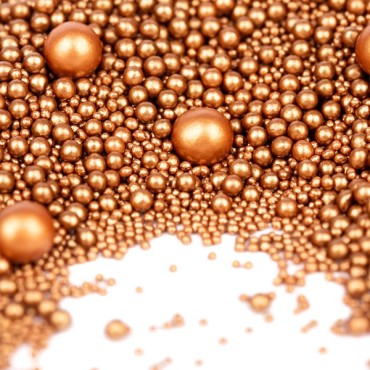 Stardust Bronze Cake Decor - Bronze Chocolate Balls - Superpearls Bronze