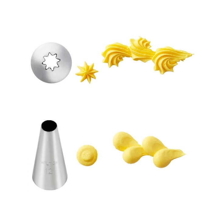 Wilton Lochtülle 12 & Sterntülle 21 – Spritztüllen Set Wilton Lochtülle 12 & Sterntülle 21 – Spritztüllen Set