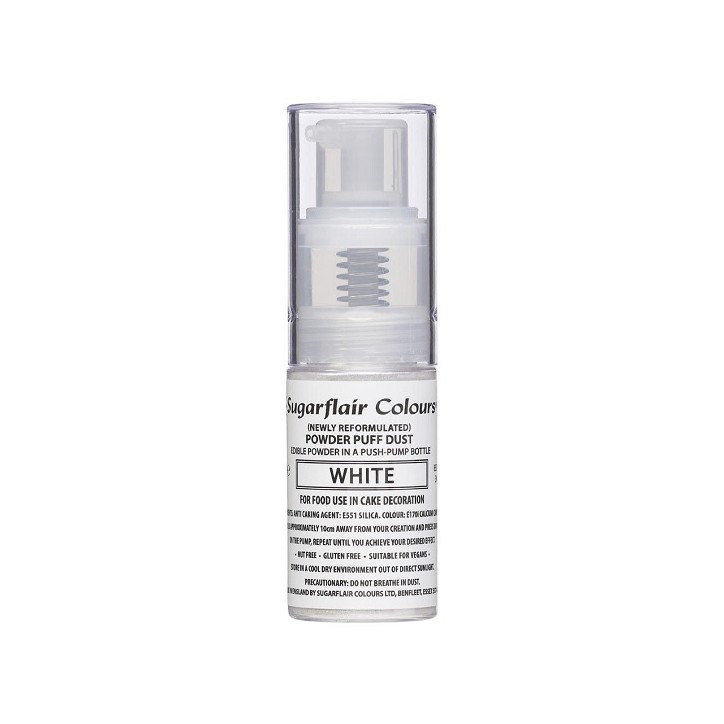 Sugarflair White Powder Puff Dust Pumpspray Weiss 30g