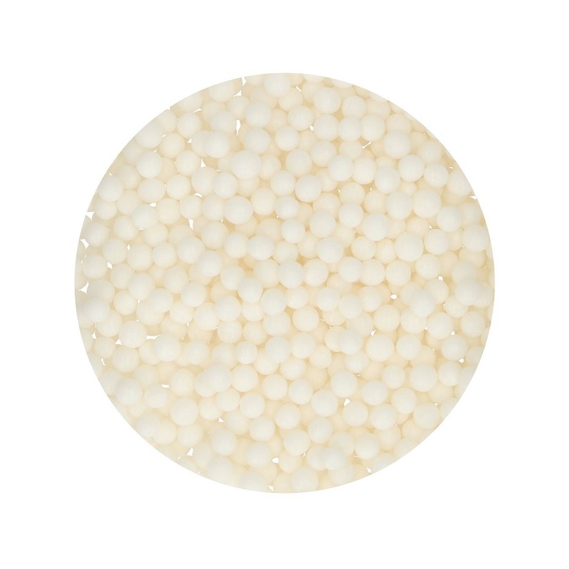 FunCakes 4mm Soft Sugarpearls White, 60g