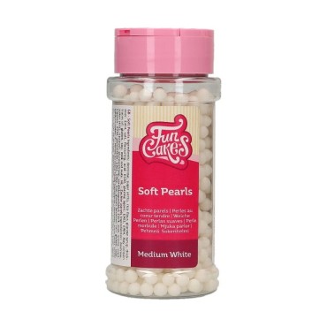 Sugar Pearls White Cake Decor - Soft Pearls Sprinkles White - Medium White Pearls edible - Halal Soft Pearls White