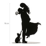 DeKora Brautpaar Tortenfigur Silhouette mit Katze, 18cm