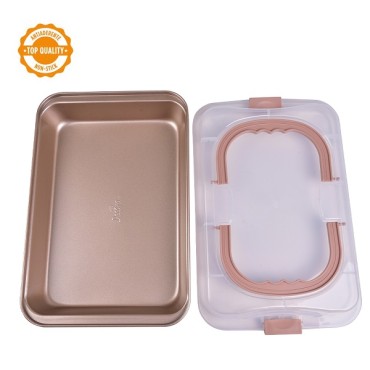 Rectangular Baking Tin with Cover - Baking Mold with Lid 007011 Bake & Carry Nonstick Pan
