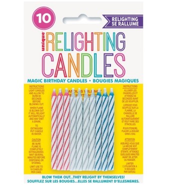 Relighting Candles - Magic Birthday Candles - 10 Birthday Candles 9805M