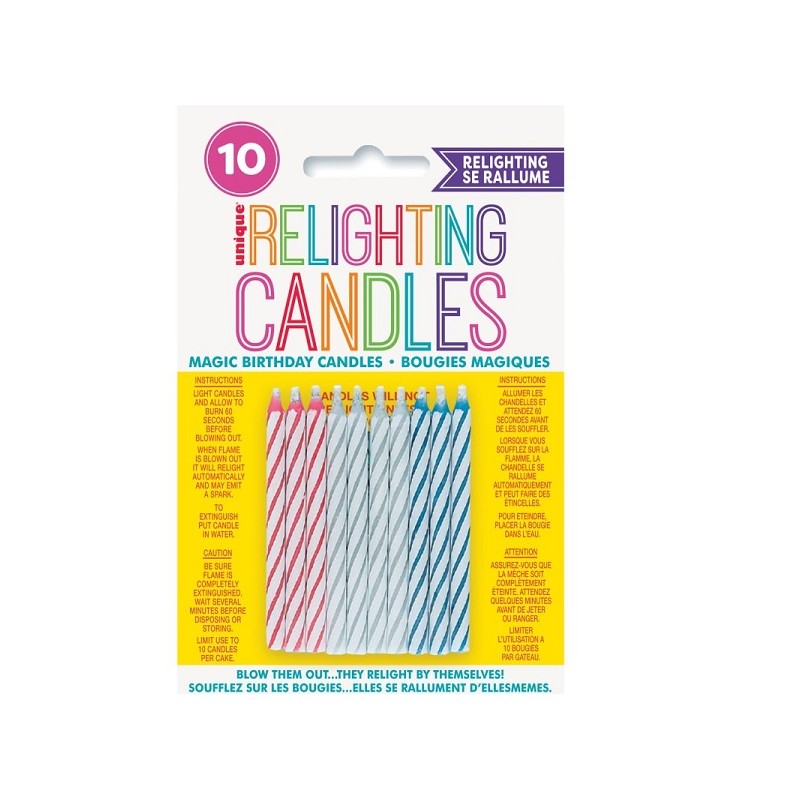 Unique Party Magic Relighting Candles, 10 pcs