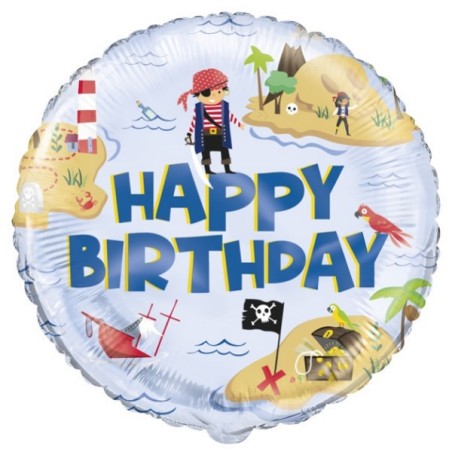 Ahoy Pirate Round Foil Balloon 18" - 78427 AHOY Pirate Birthday Balloon