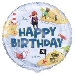 Unique Party Folienballon Happy Birthday Ahoi Pirat, 45cm
