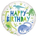Unique Party Folienballon Happy Birthday Dinos, 45cm