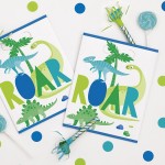 Unique Party Blau-Grün Dino Geschenktüten, 8 Stück