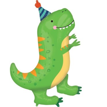 Amscan Foil Balloon Dino-Mite Dino with Partyhat 66x86cm
