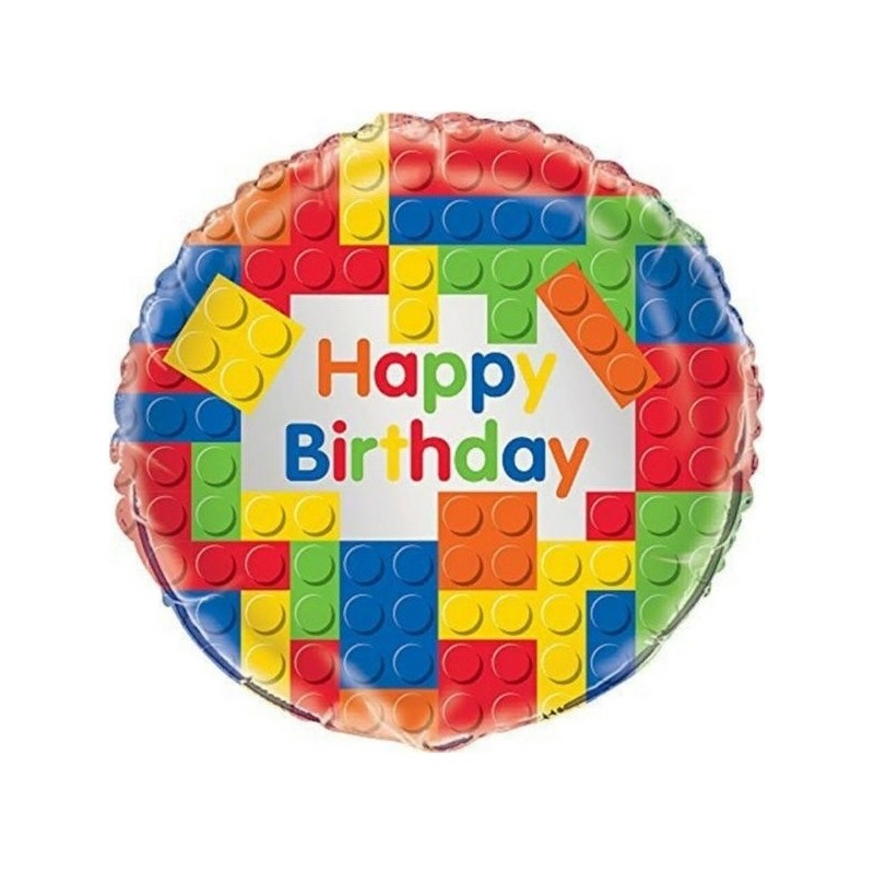 Unique Party Foil Balloon Happy Birthday Block Party, 45cm