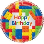 Unique Party Folienballon Happy Birthday Block Party, 45cm