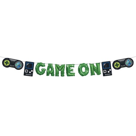 GAME ON Partybunting - Balloon Banner GAME ON - GAMER PARTY Supply