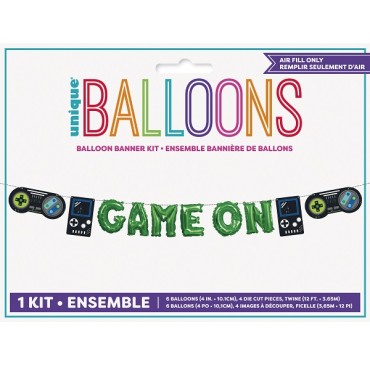 GAME ON Partybunting - Balloon Banner GAME ON - GAMER PARTY Supply