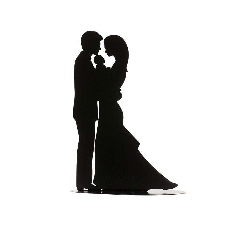 DeKora Wedding Cake Topper Silhouette with Baby, 18cm