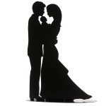 DeKora Wedding Cake Topper Silhouette with Baby, 18cm