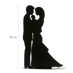 DeKora Brautpaar Tortenfigur Silhouette mit Baby, 18cm
