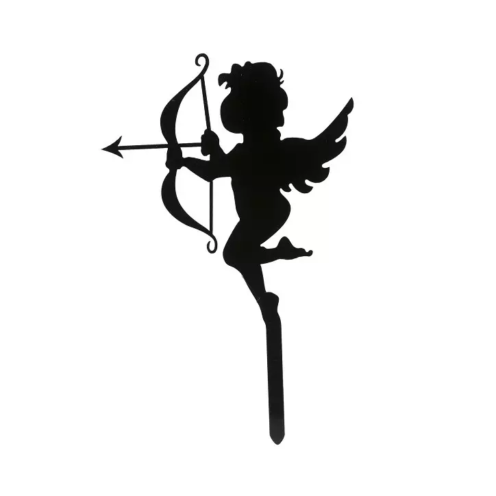 DeKora Cupid Cake Topper Black 16x10cm – Romantic Cake Decoration