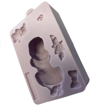 3D Baby Silikonform - schlafendes Baby Sugarcraft Mould - Fondantform Baby 3D