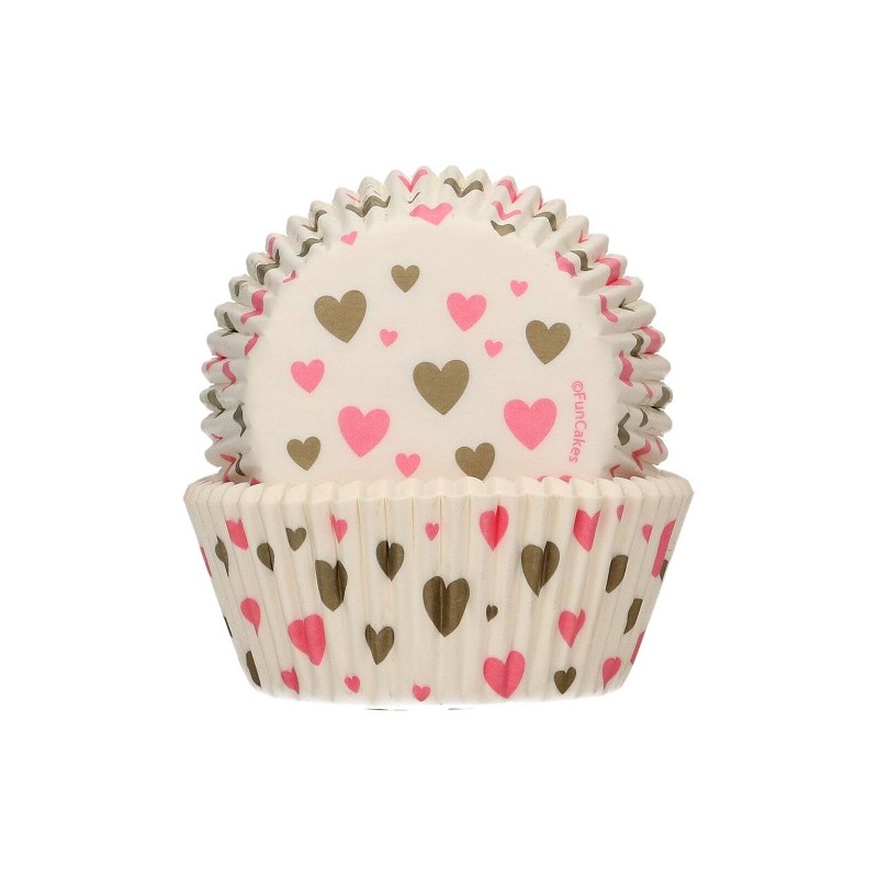 FunCakes Hearts Cupcake Cases, 48pcs