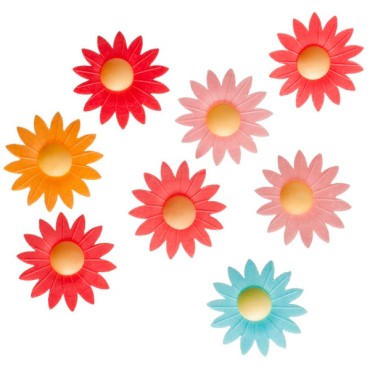 Glutenfree Daisy Flowers - edible flowers - WAFER COLOUR DAISY 8 pcs