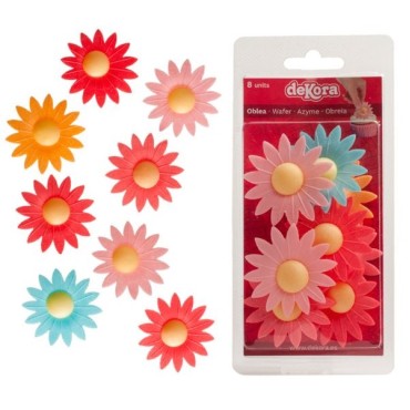 Glutenfree Daisy Flowers - edible flowers - WAFER COLOUR DAISY 8 pcs