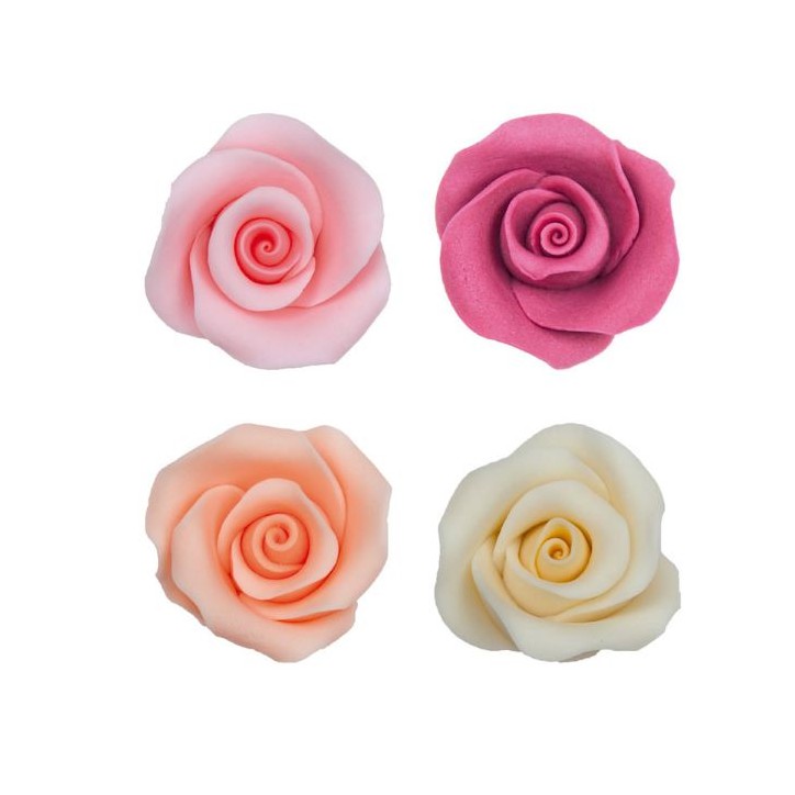 deKora Sugar Roses 5cm 10 pcs – Edible Cake Decoration Flowers