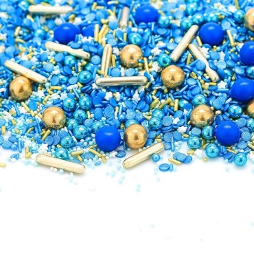 Royal Blue - Gold Sugar Decoration - SuperStreusel RoyalGlam Sprinkles Medley