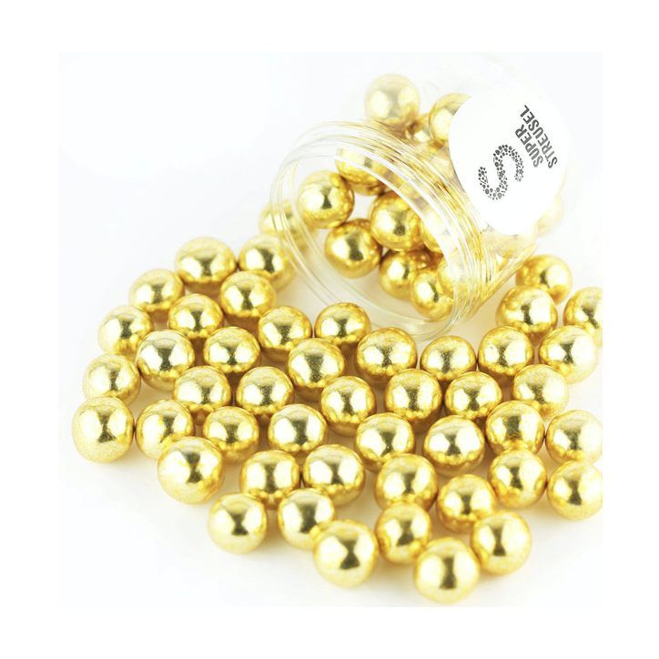 Super Streusel XL Knusperkugeln Gold 15mm 130g – Edle Tortendeko Super Streusel XL Knusperkugeln Gold 15mm 130g – Edle Tortendeko