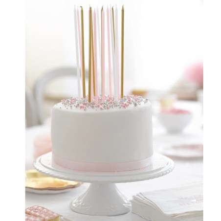 We Heart Pink Candles - Talking Tables Birthday Candles Pink Mix PINK-CANDLE-M
