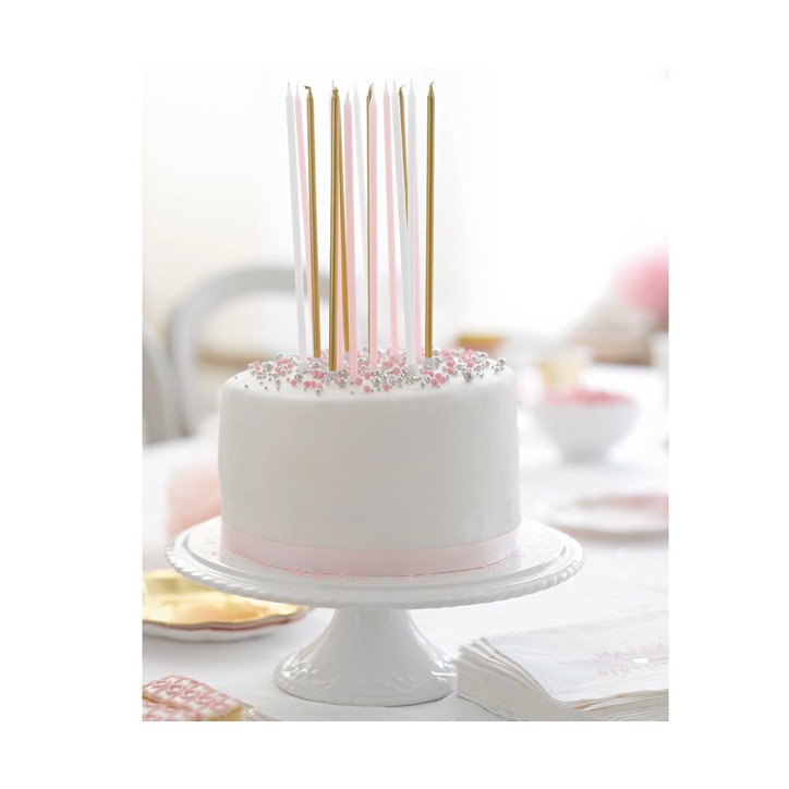 Geburtstagskerzen Gold Rosa Weiss – Talking Tables Kerzen 16 Stück 10cm Geburtstagskerzen Gold Rosa Weiss – Talking Tables Kerzen 16 Stück 10cm
