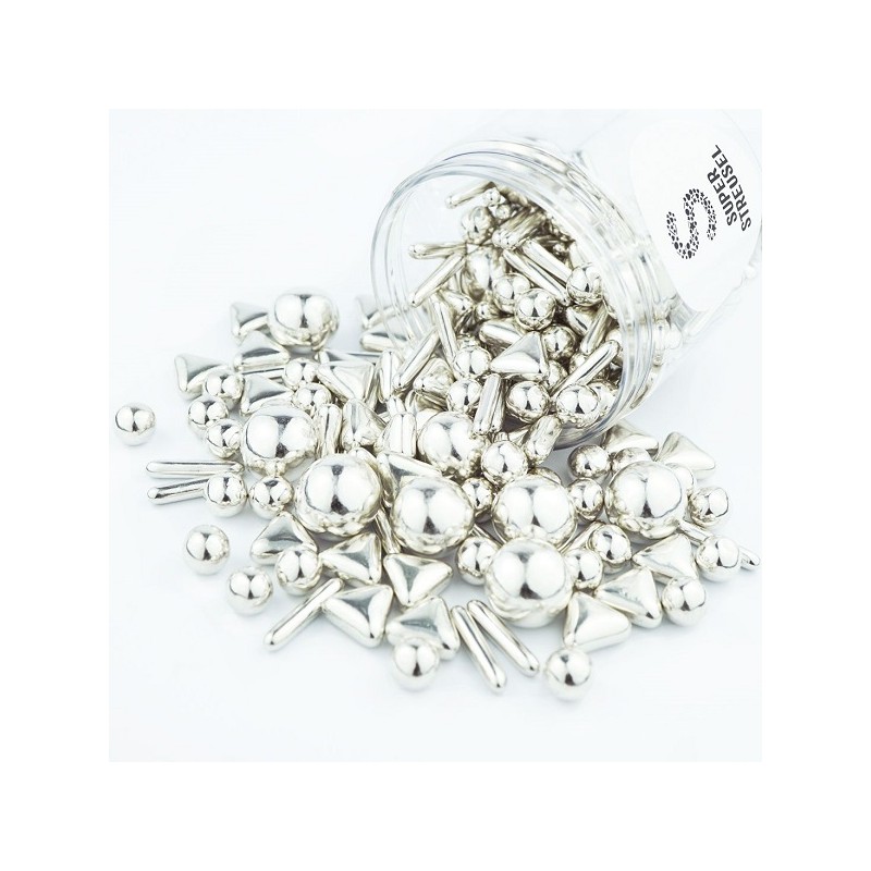 Super Streusel Rods&Balls Silver Cake Decor, 90g