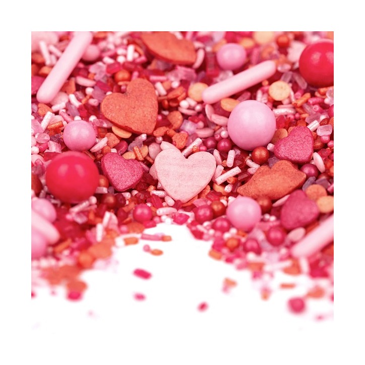 Pink/Rosa Tortendekor - KussiBussi Streusel - Kuchenperlen Valentinstag 122301 Pink/Rosa Tortendekor - KussiBussi Streusel - Kuchenperlen Valentinstag 122301