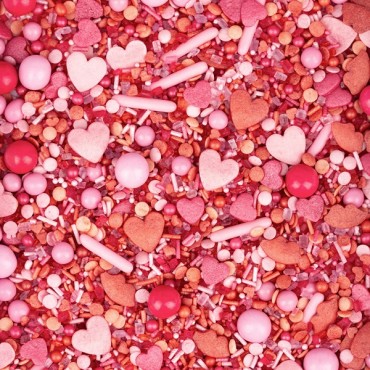 Pink/Rosa Tortendekor - KussiBussi Streusel - Kuchenperlen Valentinstag 122301