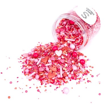 Pink/Red Valentines Sprinkles Mix - MyCrush Cakedecor - 1223 Sugardecor Pink/Red