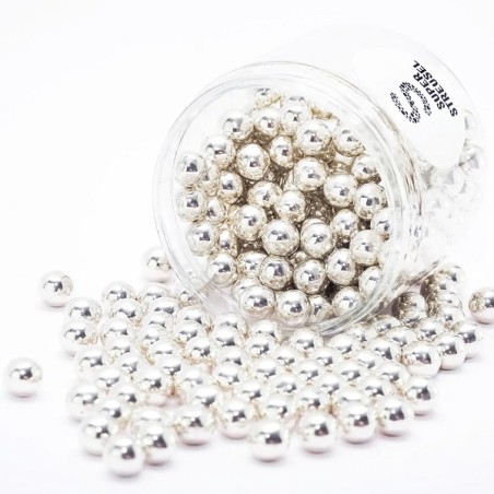 Silver Chocolate Pearls - Metallic Silver Pearls - Edible Pearls Silver - 10mm Silver Chocopearls