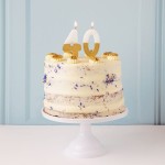 Talking Tables Number 0 Birthday Candle White & Gold, 7.5cm