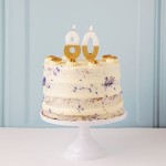 Talking Tables Number 8 Birthday Candle White & Gold, 7.5cm